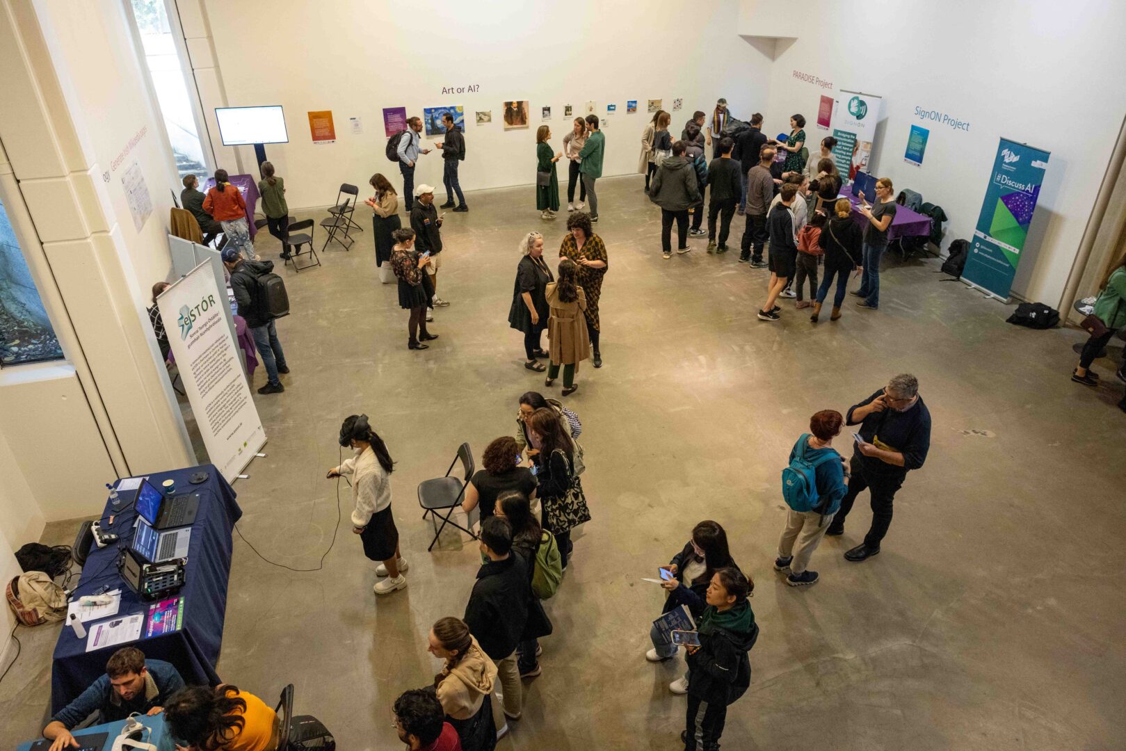 European Researchers Night - a demonstration of AI and technology at the Douglas Hyde Gallery in Trinity College Dublin