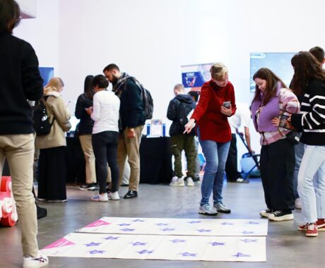 Image of ADAPT's #ExploreAI exhibit as part of European Researchers' Night 2024 in the Douglas Hyde Gallery