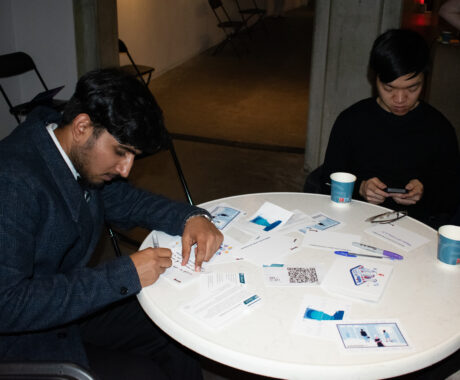 Image of ADAPT's #ExploreAI exhibit as part of European Researchers' Night 2024 in the Douglas Hyde Gallery