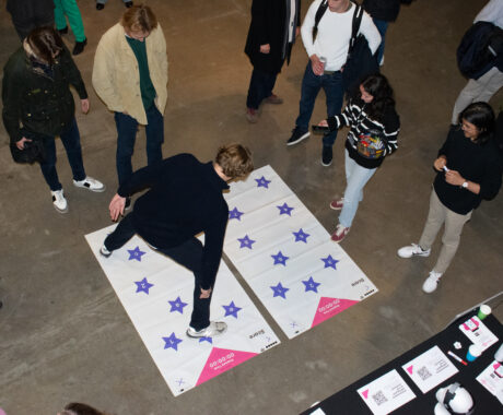 Image of ADAPT's #ExploreAI exhibit as part of European Researchers' Night 2024 in the Douglas Hyde Gallery